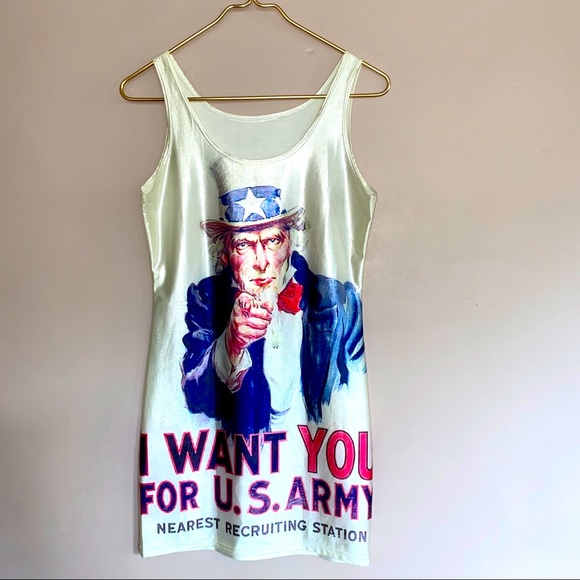 Uncle Sam Print Tank Dress‎ - Picture 1 of 4